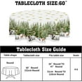thumbnail image 2 of Christmas Tablecloth Round 60 Inch Grey Green Winter Table Cloth Washable Snowman Snowflake Trees Decorative Outdoor Table Cover for Kitchen Dining Holiday Party Picnic Indoor Home Decor, 2 of 6