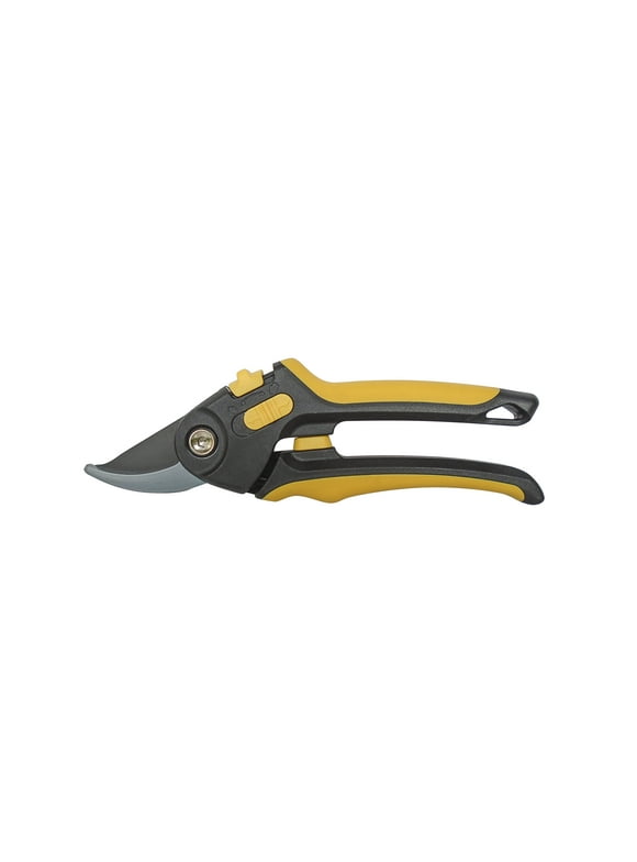 Expert Gardener Soft Grip Adjustable Pruner, 3/4" Cutting Capacity in Black and Yellow