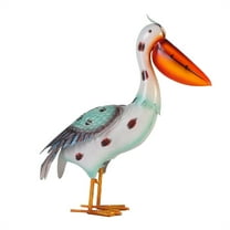 Realistic Pelican Statue, Lifelike Metal Pelican Sculptures,15.3" Coastal Ocean Bird Statue for Koi Pond Garden Yard,Outdoor Garden Birds Pelican Sculpture