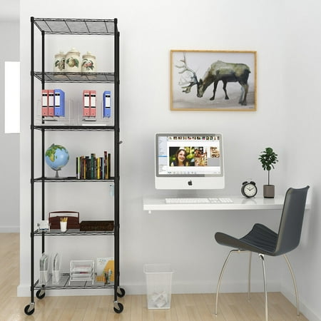 

6 Tier Wire Shelving Unit Heavy Duty Adjustable Metal Shelf Storage Rack #