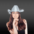 thumbnail image 4 of Light up LED Flashing Sequin Cowboy Hat (White) – Sparkly Glitter Cowgirl Hat for Disco, Party, Birthday by PartyGlowz, 4 of 7