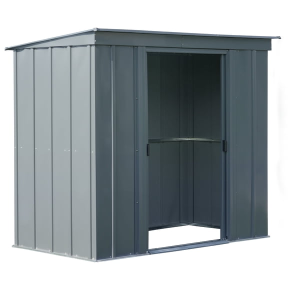 Classic Steel Storage Shed, 6X4, Charcoal