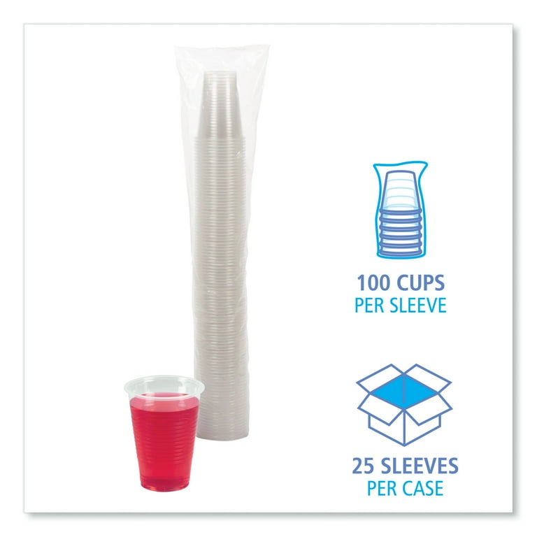Translucent Plastic Cold Cups, 9 oz, Polypropylene, 100 Cups/Sleeve, 25 Sleeves/Carton Translucent Plastic Cold Cups, 9 oz, Polypropylene, 100 Cups/Sleeve, 25 Sleeves/Carton