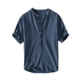 thumbnail image 2 of Men's T-shirts, Xunlbb Men's Summer Casual Solid Color Fitting Short Sleeved Round Neck Shirts, 2 of 3