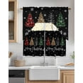 thumbnail image 2 of Christmas Tree, Swag Valance and Tier Curtains 24'' Length Set, Rustic Buffalo Snowflake Red Green Black Light Filtering Kitchen Curtains, Tier Curtain Valances for Bathroom/Living Room/Bedroom/Café, 2 of 6