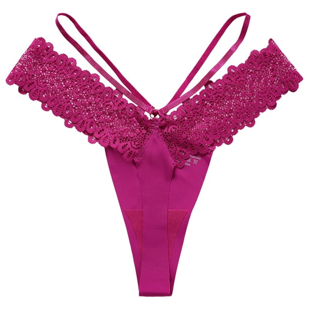 Gibobby Bikini elástico encaje francés Seda hielo sin Calzoncillos deportivos secado rápido Pantalones encaje sexy Cintura Decoración exquisita T Transpirable Secado rápido Ropa interior (Rojo, XL)