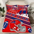 thumbnail image 2 of Manfei Rugby City Silhouette Full Size Sheets,Sports Theme Bed Sheets,New York Sheet Sets For Teens,Ultra Soft Bedroom Decor,4pcs, 2 of 7