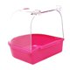 thumbnail image 3 of Caja de baño para pájaros, ligera, fácil de limpiar, con ganchos para loros enjaulados. Rosa, 3 of 8