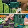 thumbnail image 4 of Folding Gardening Stool with Storage - Green, 4 of 4