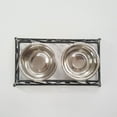 thumbnail image 2 of Gofetch Stainless Steel Pet Food Bowl with Double Diner in Black and Silver, 2 of 5
