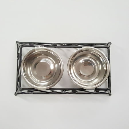 Stainless Steel Pet Food Bowl, Double Diner (Best Pct For Dbol)