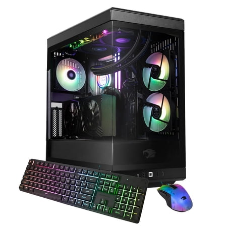 iBUYPOWER Y40 Gaming PC Desktop Computer AMD Ryzen 9 7900X CPU, NVIDIA GeForce RTX 5070Ti 16GB GPU, 32GB DDR5 RGB 5200MHz RAM, 2TB NVMe SSD, Windows 11 Home, Gamer Keyboard and Mouse - Y40BA9N57T01
