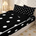 thumbnail image 3 of Erosebridal Monochrome Vintage Dot Zipper Twin Comforter Sets with Fitted Sheet and 2 Pillowcases,Tiny Scattered Dot Accent Zipper Bedding Set,Jet Black White,4-Piece,Black Reversible, 3 of 6