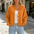 thumbnail image 5 of Sevevn Lightweight Cardigan Sweaters for Women Button Down Long Sleeve Open-Front Cardigan Orange XL, 5 of 7