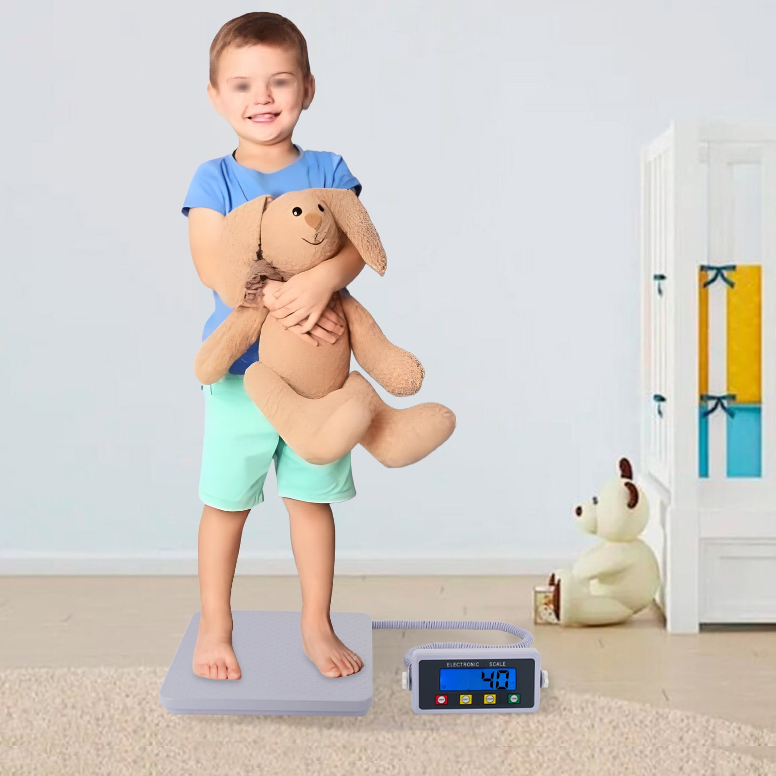 300kg/661.39lbs Medical Floor Scale with LCD Display, TARE Function, Durable ABS Construction, for Home, Gym, Clinic Use