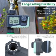 RAINPOINT Sprinkler Timer,Water Timer Programmable Garden Outdoor Hose Feature Timer with Rain Delay/Manual/Automatic Watering System,Waterproof Digital Irrigation Timer System for Lawns Pool,1 Outlet