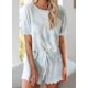 thumbnail image 3 of Conjunto de pijamas con estampado Tie Dye para mujer, ropa de dormir suave, camisetas y pantalones cortos de manga larga, conjuntos de ropa de dormir elástica Ormromra LRWJ112-4, 3 of 4