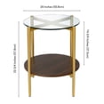thumbnail image 5 of Evelyn&Zoe 20" Gold/Walnut Metal/Glass Side Table, 5 of 9