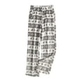 thumbnail image 2 of Women's Christmas Flannel Pajamas Pants Fleece Lined Print Elastic Waist Sleepwear with Pockets Gray-1 L, 2 of 8