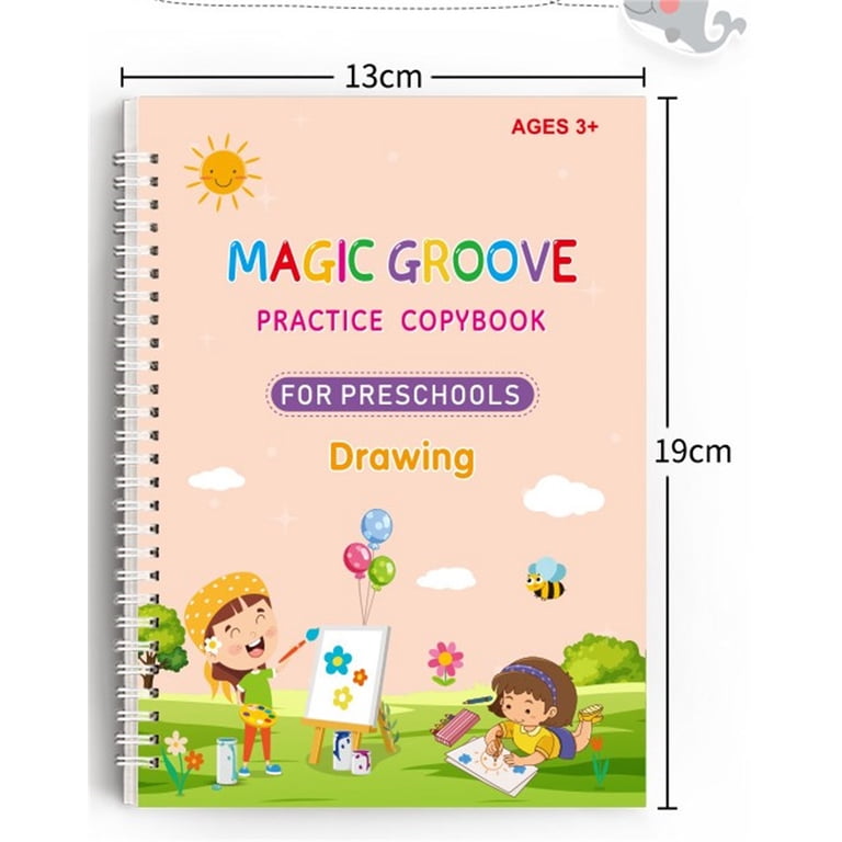 Bexikou Reusable Grooved Handwriting Workbooks, 4-Book Set photo 7