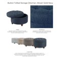 thumbnail image 4 of HomePop Large Button Tufted Round Storage Ottoman, Navy, 4 of 10