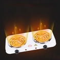 thumbnail image 3 of Hinzonek 2000W Portable Electric Double Burner, Hot Plate Kitchen Cooktop Cooking Stove Frying Pan and Easy to Clean for Home or Dorm, Adjustable Temperature, White, 3 of 10