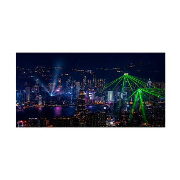 Trademark Fine Art Collin ZENG Victoria Harbour Light Show Canvas Wall Art