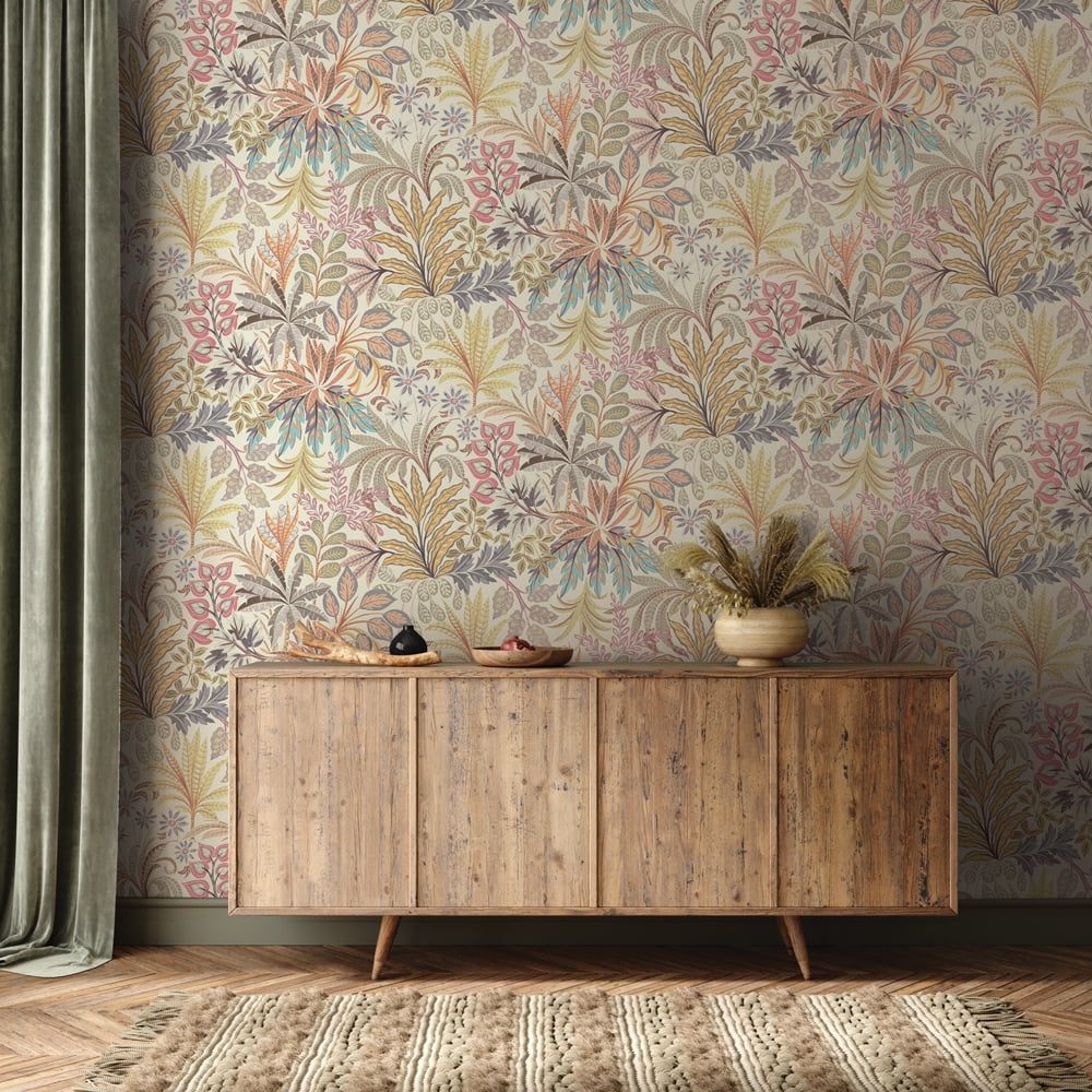 Tempaper Crafted Floral Neutral Peel and Stick Wallpaper, 20.5" x 16.5'