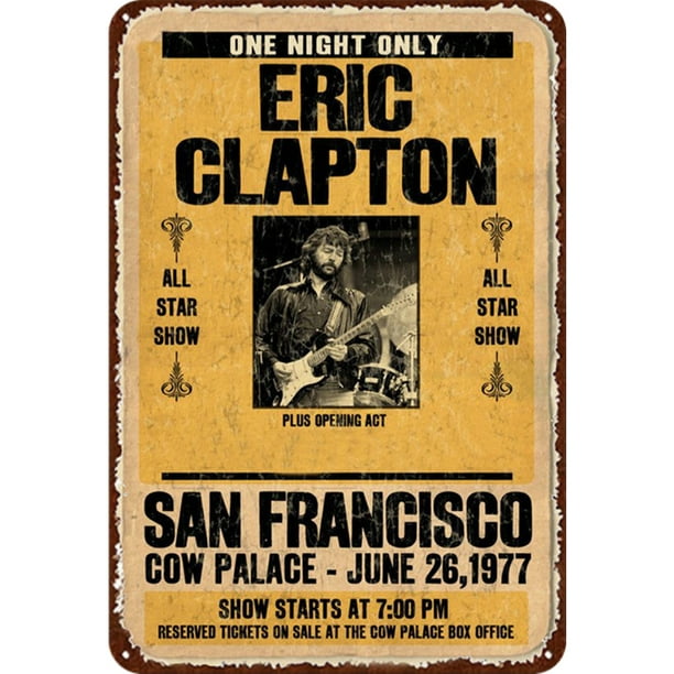 Chapa Metal Vintage Eric Clapton Pintura Hierro Rectangular Pared 30x40cm
