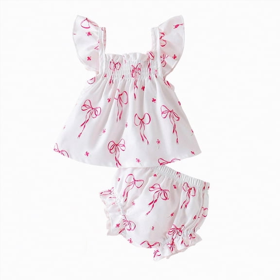 NIEWTR Girls 2 Piece Outfit Summer Sleeveless Sweetheart Neck Top Casual Shorts Toddler Clothes(White,6-12 Months)