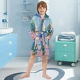 thumbnail image 5 of FORMRS Niños Bathrobe Unisex Hooded Robe Soft Plush Pajamas Sleepwear, Size 2-3T, Purple Window, 5 of 7
