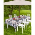 thumbnail image 4 of Outdoor Tablecloth with Umbrella Hole Zipper,Boho Vintage Floral Pattern Ethnic Waterproof Zippered Table Cloth for Rectangle Tables,Watercolor Flowers Leaves Patio Table Covers for Indoor Pinic, 4 of 6