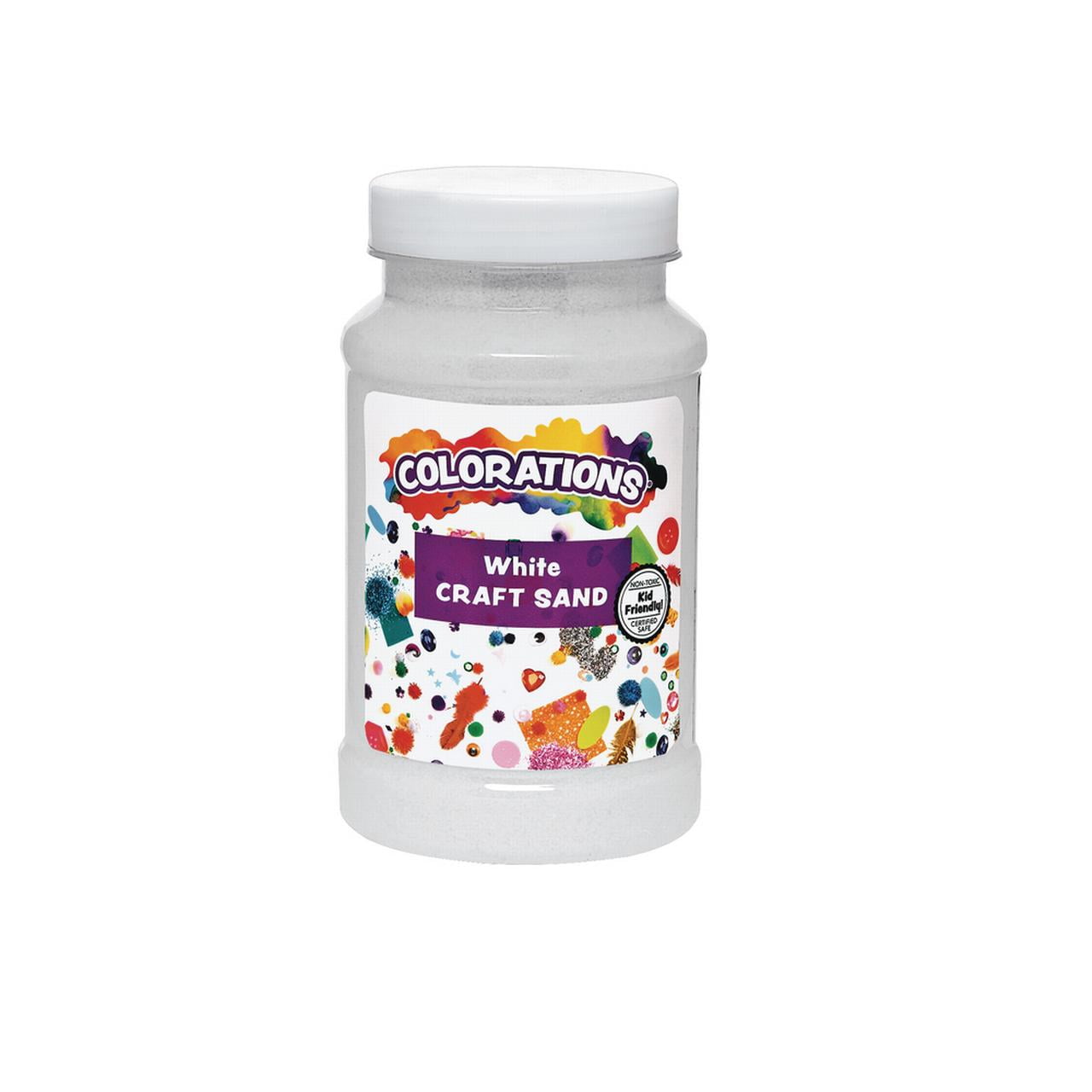 Colorations? Colorful Craft Sand, White - 22 oz