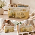thumbnail image 3 of Vintage Floral Fabric Storage Basket Lined Rectangular Foldable Home Organizer Bin, 3 of 7