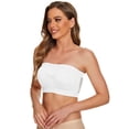 thumbnail image 4 of 5 Womens Non Padded Bandeau Sprots Bra Strapless Convertible Bralettes Basic Layer Top Bra Strapless Bandeau Bra Women Tan Mesh Shirt Women Tie Front Top Shirring Bandeau Organizer Acrylic plus Tube, 4 of 5