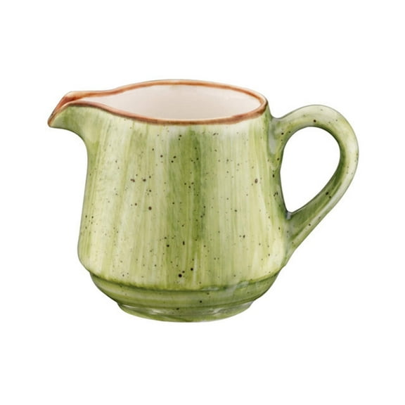 Therapy dia.1.75" h:2" 3 oz. Round Green Porcelain Creamer