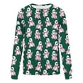thumbnail image 3 of Makaor Sweatshirt Women Halloween Crew Neck Tops Fleece Long Sleeve Pullover Casual Fall Clothes Green S, 3 of 4