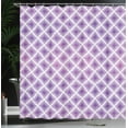 thumbnail image 4 of Ambesonne Purple Shower Curtain, Retro Style Abstract, 69"Wx84"L, Violet and White, 4 of 5