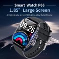 thumbnail image 2 of Fpogbef Smart Watch, 1.85'' HD Fitness Tracker Sport Smart Watches for Women Men,24 Sport Modes Smartwatch Waterproof Fitness Watch for Android iOS, Black, 2 of 11