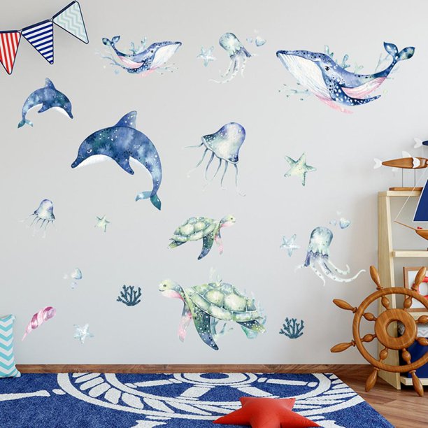 Under The Sea Wall Decals Art Ocean Beach Wall Sticker Sea Turtle Wall Stickers Ocean Grass