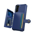 thumbnail image 2 of Galaxy S22 6.1 inch Wallet Case, Shockproof Rubber Card Holder Wallet PU Leather Back Phone Case Kickstand Protective Scratch Hybrid Bumper Shell for Samsung Galaxy S22 5g 6.1 inch 2022,Darkblue, 2 of 8