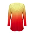 thumbnail image 2 of BODOAO Women's Cardigans Open Front Casual Lightweight Long Sleeve Knit Classic Fall Fashion Cardigan with Pockets Autumn and Winter Gradient Thin Mid Length Cardigan Side Pocket Jacket Yellow S, 2 of 3