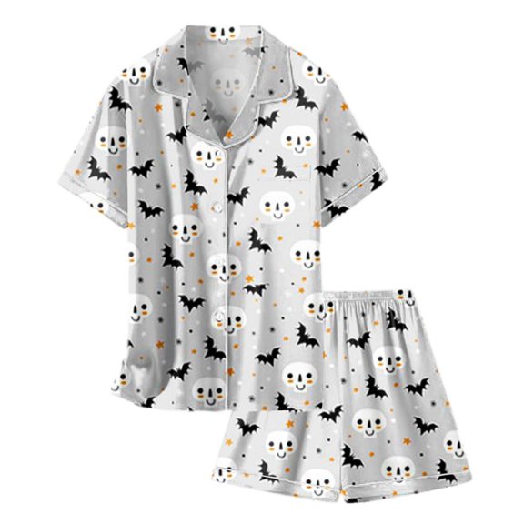 BOOMNY Halloween Girls 2 Peice Pajamas Sets Hallowmas Pumpkin Ghost Graphic Long Sleeve Sleepwear Tops Pants Pjs Set for Kids Cozy Loungewear Homewear