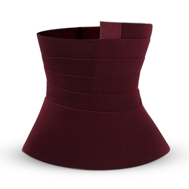 Mujeres vendaje envoltura cintura entrenador cuerpo cinturón correa estúpida control resistencia corsé correa elástica shapewear yoga entrenamiento vino rojo Kearding AP004265-03