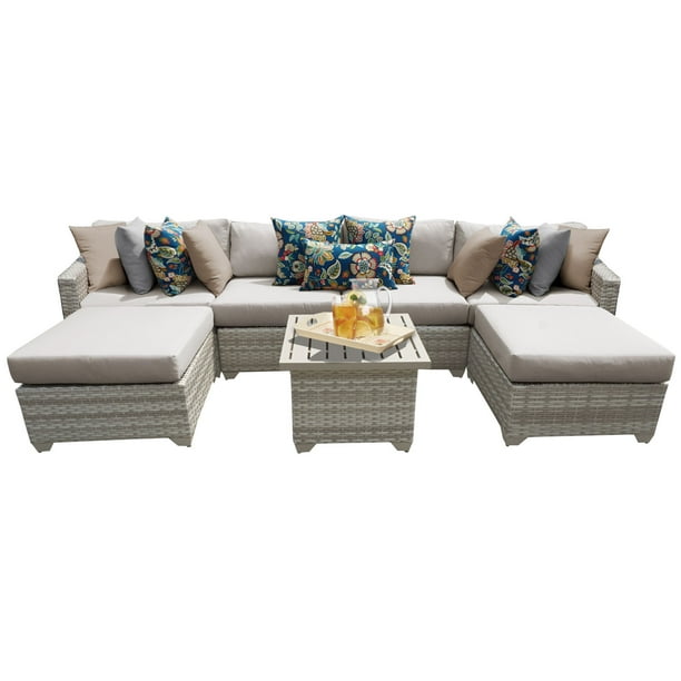 New Haven 7 Piece Outdoor Wicker Patio Furniture Set 07a