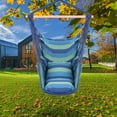 thumbnail image 3 of Large Hammock Chair Swing, Relax Hanging Rope Swing Chair with Two Seat Cushions & Carry Bag, Cotton Hammock Chair Swing Seat for Yard Bedroom Patio Porch Indoor Outdoor, B610, 3 of 10