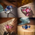 thumbnail image 2 of EOEMY Elegant 925 Silver Filled Ring Cubic Zircon Women Wedding Jewelry Gift Sz 6-10-10-Royal Blue, 2 of 9