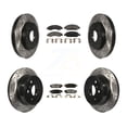 thumbnail image 1 of Transit Auto Front Rear Coated Drilled Slotted Disc Brake Rotors and Ceramic Pads Kit for Car GMC Sierra 1500 Chevrolet Silverado Tahoe Yukon Cadillac XL Escalade Suburban ESV KDT-100198, 1 of 11