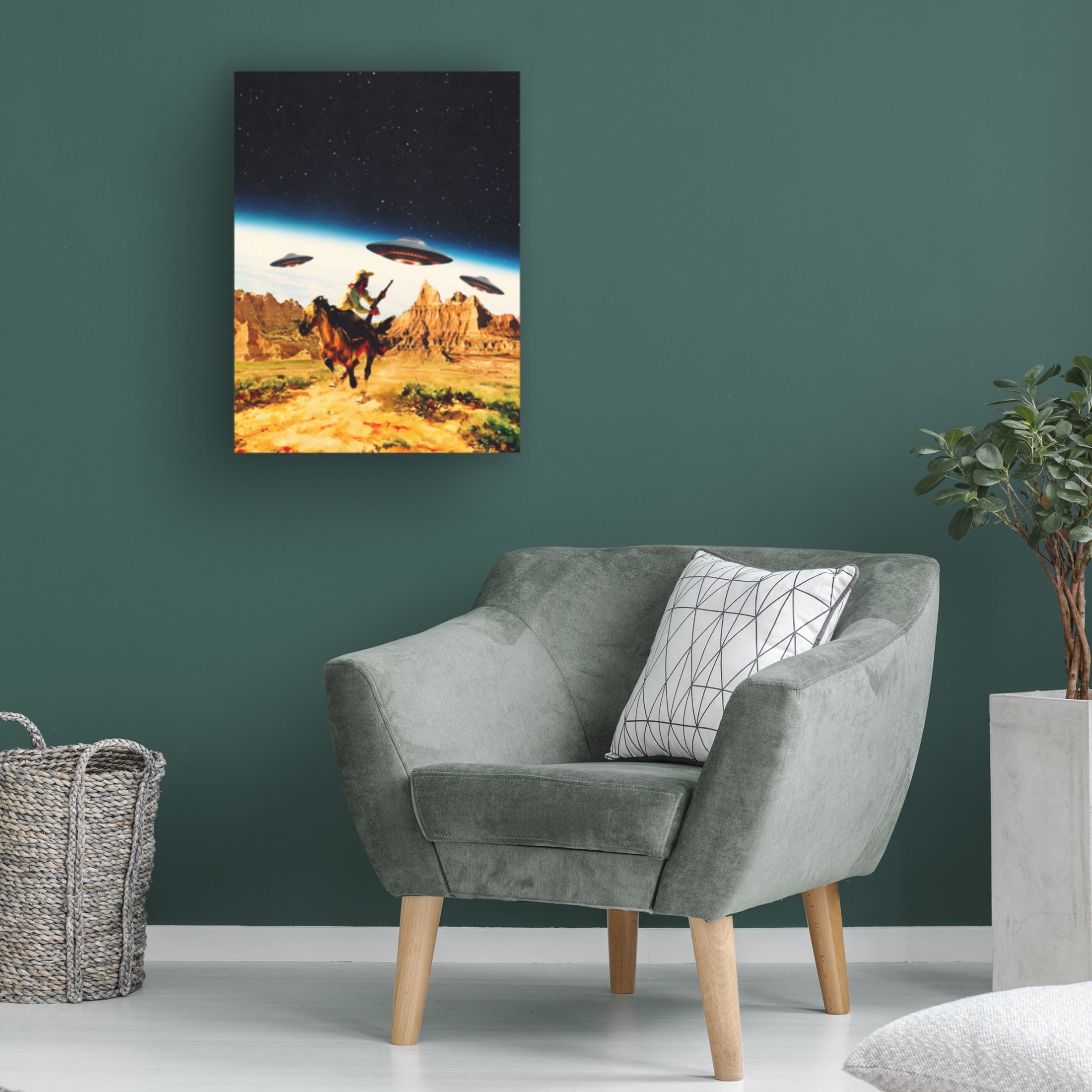 Trademark Fine Art Taudalpoi   UFO Space Chase Canvas Wall Art