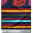 thumbnail image 3 of oneOone Silk Tabby Fabric Stripe & Floral Panel Print Fabric BTY 42 Inch Wide, 3 of 3